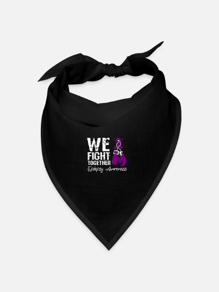 We fight together, epilepsy awareness - Bandana Dreieckstuch - Schwarz