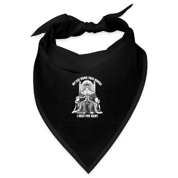 Meine Katze führt dieses Haus Ich zahle nur Miete Monarch - Bandana Dreieckstuch - Schwarz - Vorne