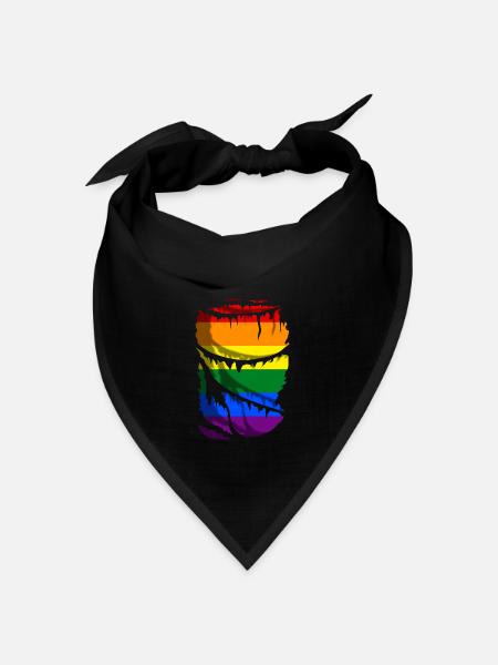 LGBT Gay Pride Flagge - Bandana Dreieckstuch - Schwarz