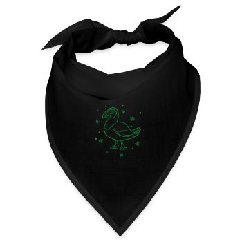 Ente - Gänsevögel - Bandana Dreieckstuch - Schwarz - Vorne