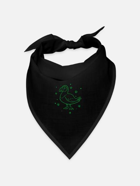 Ente - Gänsevögel - Bandana Dreieckstuch - Schwarz