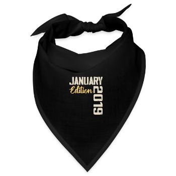 Geburtstagsgeschenk geboren im Januar 2019 - 2019 - Bandana Dreieckstuch - Schwarz - Vorne