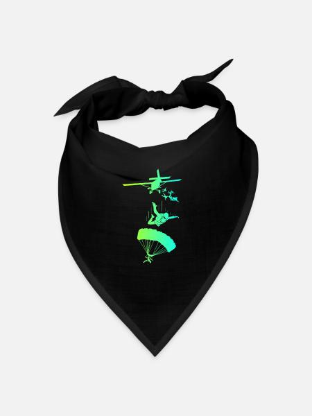 Fallschirmsprung Skydive - Bandana Dreieckstuch - Schwarz