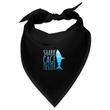 Shark Cage Tester - Bandana Dreieckstuch - Schwarz - Vorne