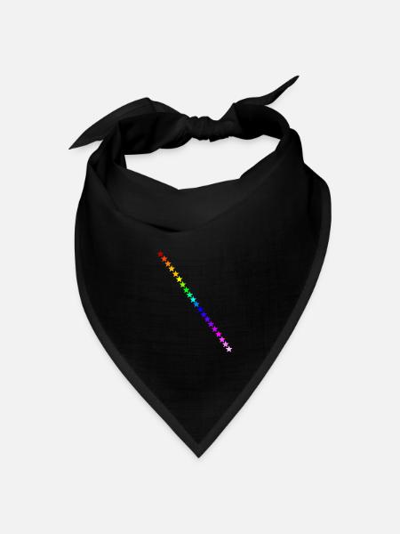 Sterne Regenbogen Geschenkidee bunt Farben - Bandana Dreieckstuch - Schwarz