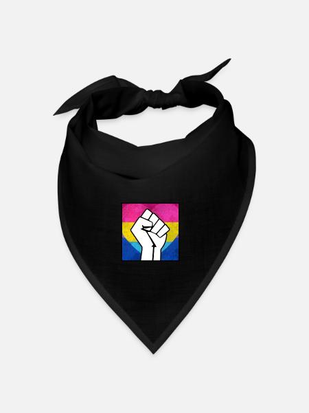 Bisexueller panromantischer Pride Fist Aufkleber - Bandana Dreieckstuch - Schwarz