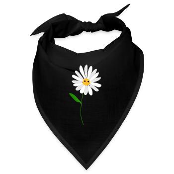 Blumenpriester Kragen - Bandana Dreieckstuch - Schwarz - Vorne