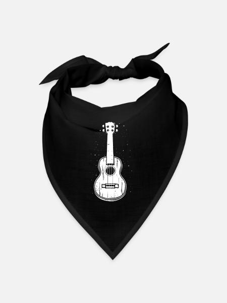Ukulele Zeichnung - Bandana Dreieckstuch - Schwarz