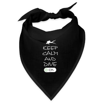 Keep Calm and Dive – Taucher Motiv - Bandana Dreieckstuch - Schwarz - Vorne