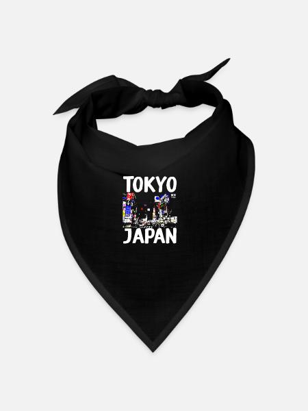 Tokyo, Japan - Bandana Dreieckstuch - Schwarz