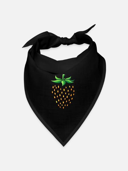 Karneval Früchte - Erbeere Kostüm - Bandana Dreieckstuch - Schwarz