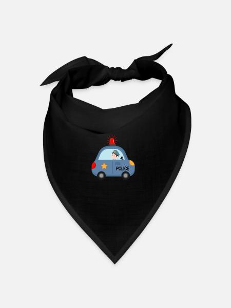 Police Polizei Kinderkommisar Blaulicht - Bandana Dreieckstuch - Schwarz