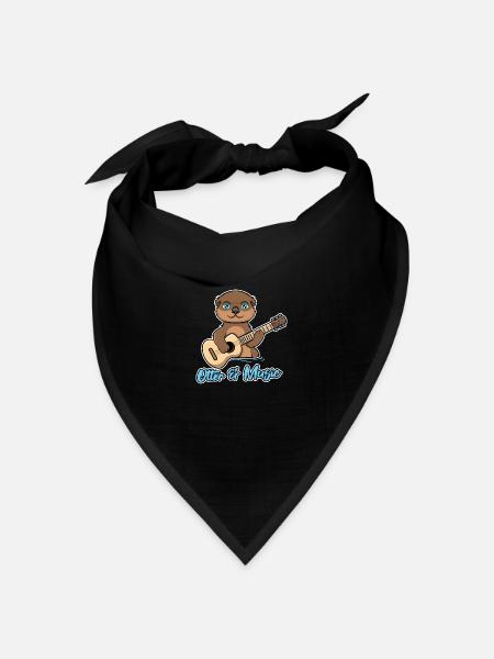 Otters and Music Ukulele Ironic Otter Zitat - Bandana Dreieckstuch - Schwarz