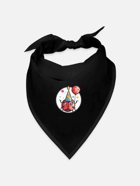 Marienkäfer Geburtstag Baby - Bandana Dreieckstuch - Schwarz
