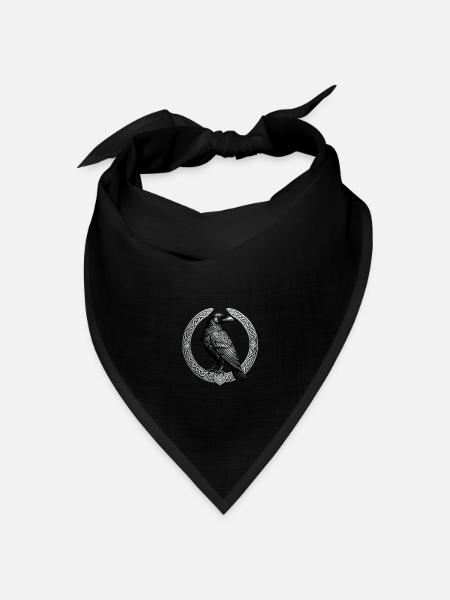 Rabe mit keltischem Knoten 01 - Bandana Dreieckstuch - Schwarz