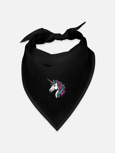 Magisches Einhorn 02 - Bandana Dreieckstuch - Schwarz