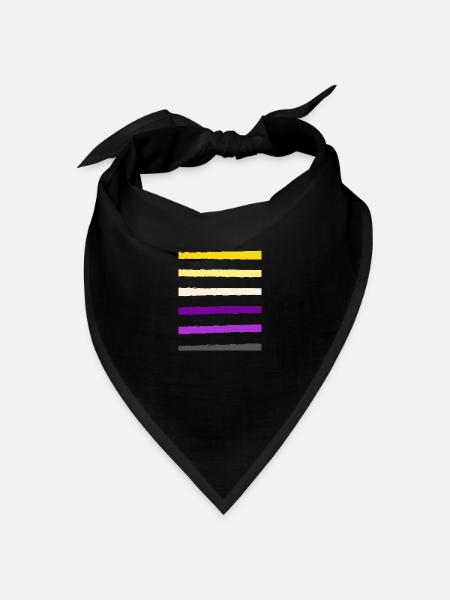 non binary stripe - Bandana Dreieckstuch - Schwarz
