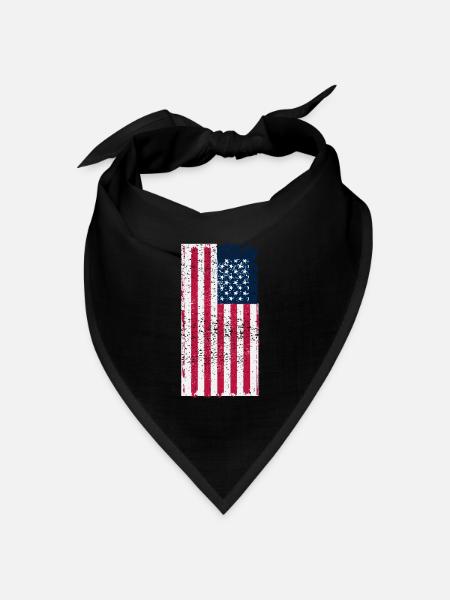 USA Flagge - Bandana Dreieckstuch - Schwarz