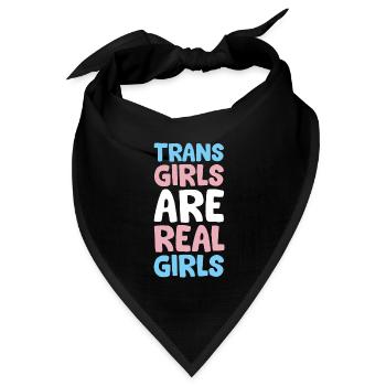 Trans-Mädchen sind echte Mädchen - Bandana Dreieckstuch - Schwarz - Vorne