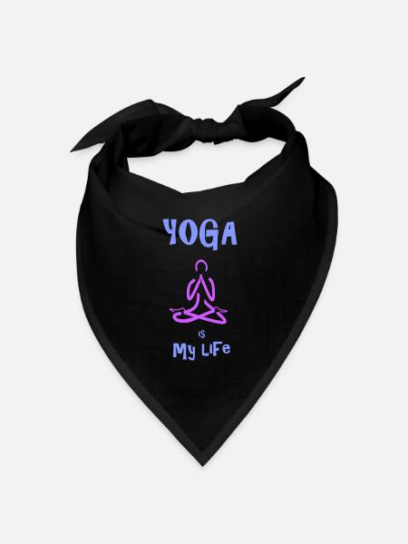 Yoga is my life - Bandana Dreieckstuch - Schwarz