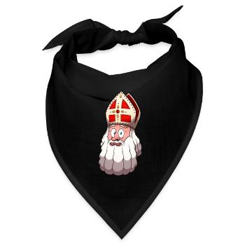 St. Nikolaus Gesicht - Bandana Dreieckstuch - Schwarz - Vorne