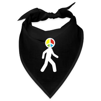 Mann des Friedens (weiß) - Bandana Dreieckstuch - Schwarz - Vorne