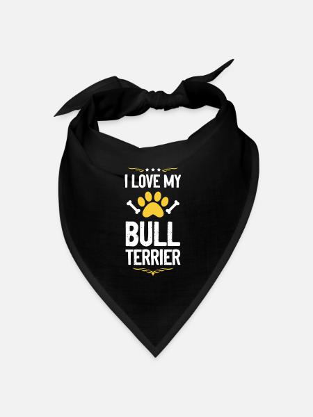 Ich liebe meinen Bullterrier - Bandana Dreieckstuch - Schwarz