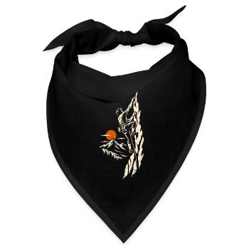 Klippenklettern – Klettern und Bergsteigen - Bandana Dreieckstuch - Schwarz - Vorne