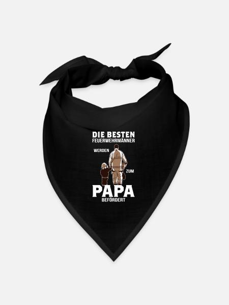 Feuerwehrmann Papa Vatertag Feuerwehr Geschenk - Bandana Dreieckstuch - Schwarz