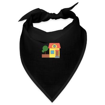 Haus - Bandana Dreieckstuch - Schwarz - Vorne