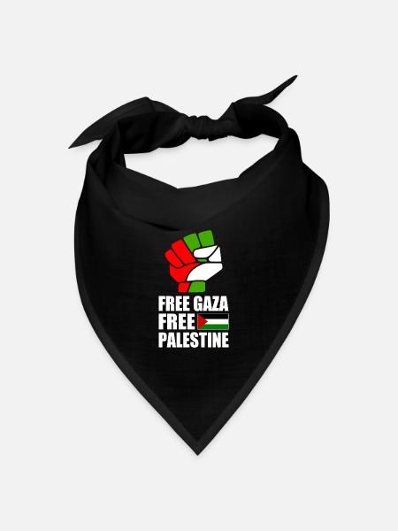 Free gaza Free palestine - Bandana Dreieckstuch - Schwarz