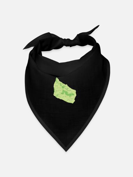 Bornholmer Karte - Bandana Dreieckstuch - Schwarz