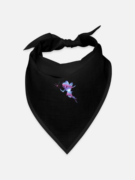 Fee Silhouette gute Fee Elfe Geschenk Märchen - Bandana Dreieckstuch - Schwarz