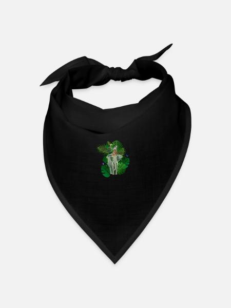 Dschungel Tiere Jungle Animals - Bandana Dreieckstuch - Schwarz