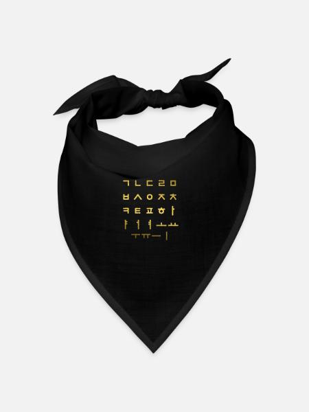 Koreanische Buchstaben in Hangul - Bandana Dreieckstuch - Schwarz