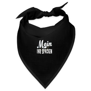 Norddeutsch Möwe - Moin ihr Spacken Oder was? - Bandana Dreieckstuch - Schwarz - Vorne