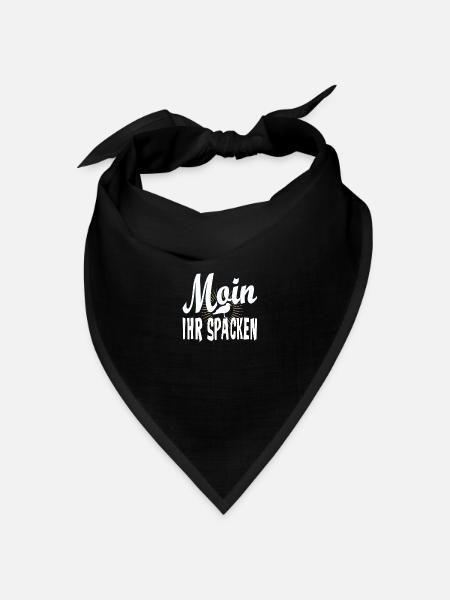 Norddeutsch Möwe - Moin ihr Spacken Oder was? - Bandana Dreieckstuch - Schwarz