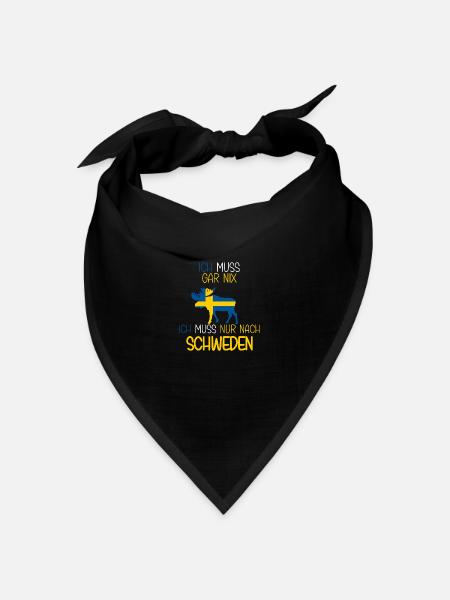 Schweden Urlaub Ich muss nach Schweden lustiges - Bandana Dreieckstuch - Schwarz