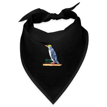 Meer geht immer - Pinguin! - Bandana Dreieckstuch - Schwarz - Vorne