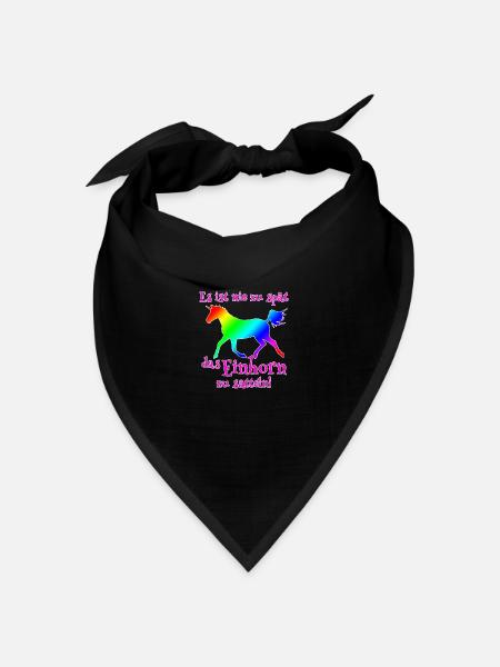 Einhorn satteln - Bandana Dreieckstuch - Schwarz