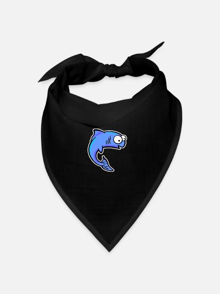 Fisch Forelle Lachs - Bandana Dreieckstuch - Schwarz