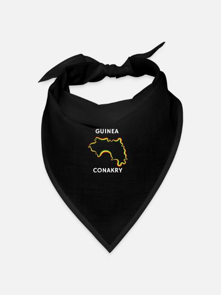 Guinea Conakry Souvenir T-Shirt mit Karte - Bandana Dreieckstuch - Schwarz