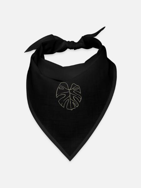 Zimmerpflanze Monstera Pflanzen Plants Blatt Liebe - Bandana Dreieckstuch - Schwarz