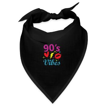 1990iger Sprüche 90s Geschenksidee - Bandana Dreieckstuch - Schwarz - Vorne