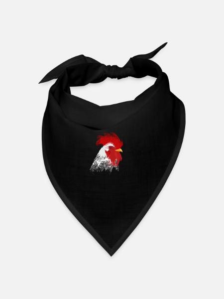 Hahn - Bandana Dreieckstuch - Schwarz