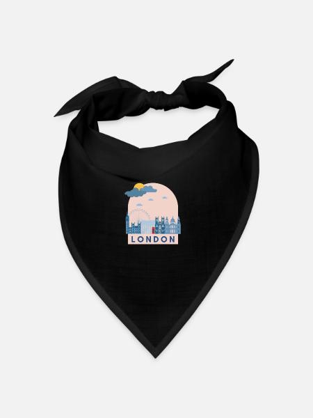 England London Design Logo Europa Souvenir Urlaub - Bandana Dreieckstuch - Schwarz