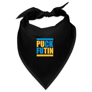 puck futin Logo Design - Bandana Dreieckstuch - Schwarz - Vorne