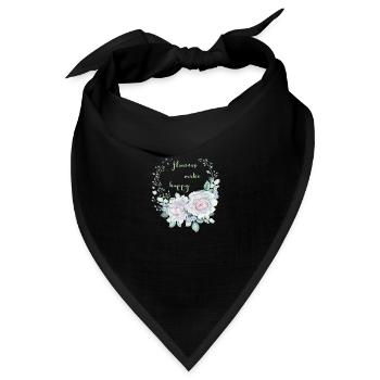 flowers - Bandana Dreieckstuch - Schwarz - Vorne