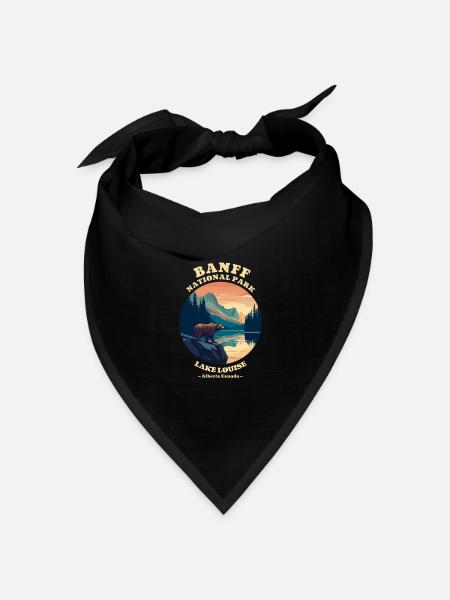 Vintage Retro Canadian Banff National Park - Bandana Dreieckstuch - Schwarz
