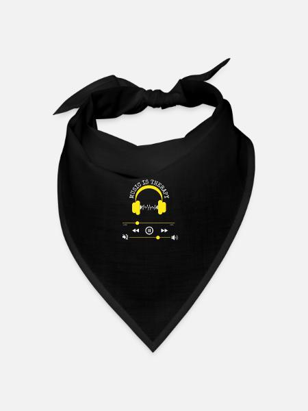 Musik ist Therapie - Bandana Dreieckstuch - Schwarz